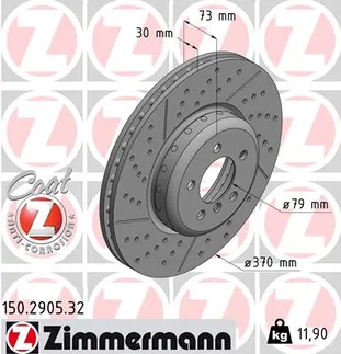 Zimmermann Two Piece Front Disc Brake Rotor - 34106797603